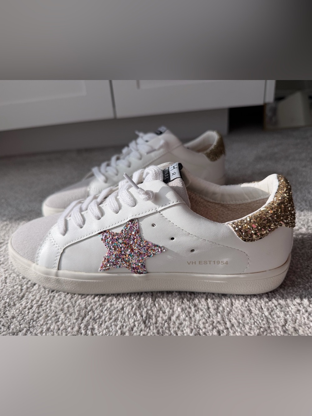 Vintage Havana White Glitter Star Sneakers – Women's Size 10 – NWT